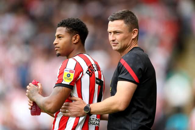 Sheffield United manager Paul Heckingbottom with Rhian Brewster: Cameron Smith/Getty Images