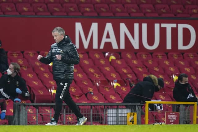 Chris Wilder celebrates Sheffield United win over Manchester United at Old Trafford: Andrew Yates/Sportimage