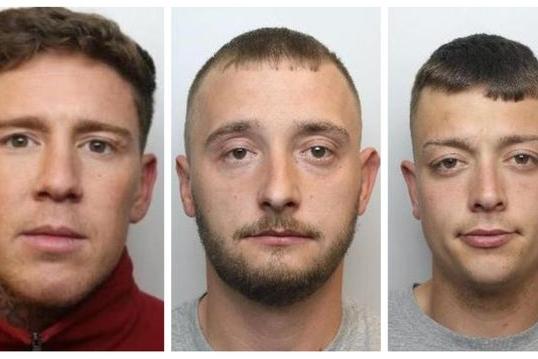 Pictured, left to right, are Brock Playforth, Kyle Beech and Liam Green. Sheffield Crown Court heard in July how Kyle Beech punched Daniel Dix in March, 2019, and his head struck a pavement and Beech was backed-up by Green and Playforth. Beech aged, 27, of Lansbury Avenue, Rotherham, Green, aged 23, of Rotherham Road, Rotherham, and Playforth, aged 26, of North Anston, Sheffield, were found guilty of manslaughter. Beech was also found guilty of affray and Playforth and Green admitted affray after a street fracas. Playforth was convicted of attempting to cause grievous bodily harm involving another victim. Beech got nine-years, Green got six-years and Playforth got eight-years of custody.