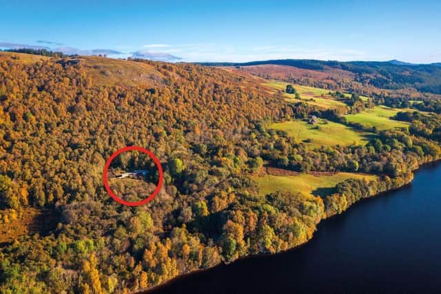 Aerial view of Loch Tummel House and grounds.