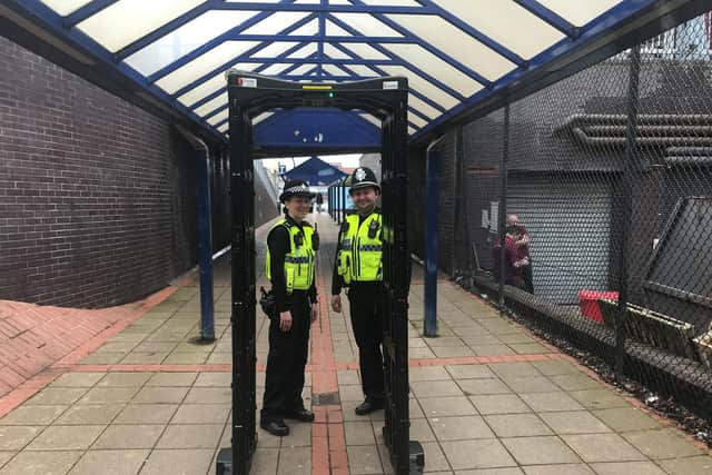 Eight stop-searches were carried out following the deployment of a knife arch in Sheffield city centre, between Sheffied Railway Station and Sheffield Interchange, on Monday, May 16