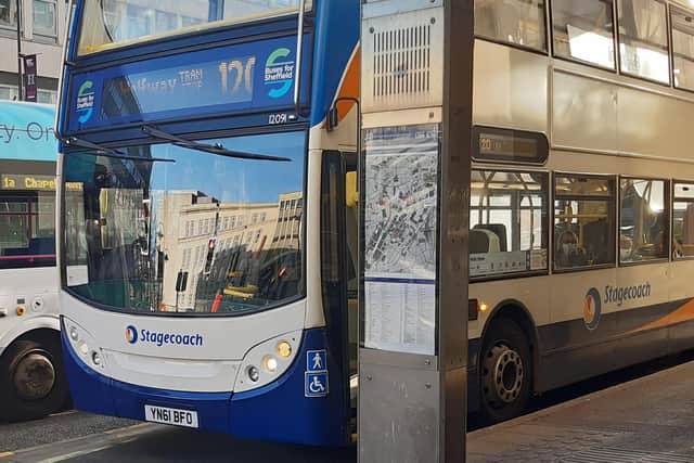 A Stagecoach bus was terminated at a medical centre due to a police inicident involving an act of aggression. PIcture shows one of Stagecoach's South Yorkshire vehicles