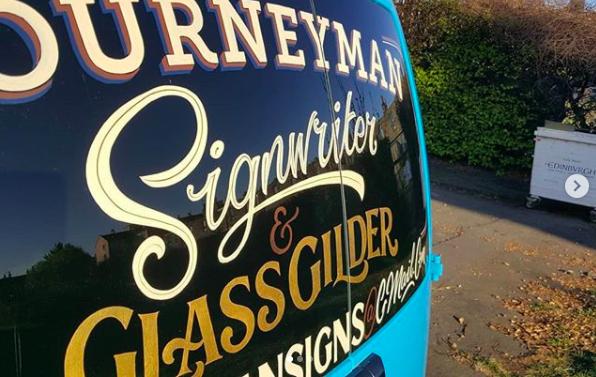 Often on the road with his work, Tatch's business aptly goes by the name Journeyman Signs. If you're not admiring his work on Edinburgh's street corners, you might catch a glimpse of his work van driving by as he journeys to his various commissions dotted around the city.