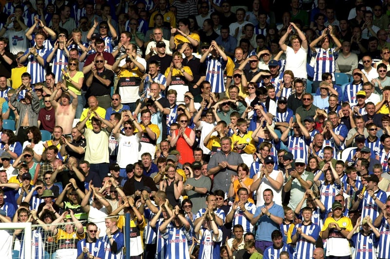 Sheffield Wednesday fans after a 4-0 win over Leicester in 2000, in the season they were relegated