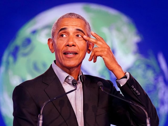 Mr Obama alluded to his successor as US president, Donald Trump, as he sought to convince people his country was genuine in its efforts to tackle the climate crisis.