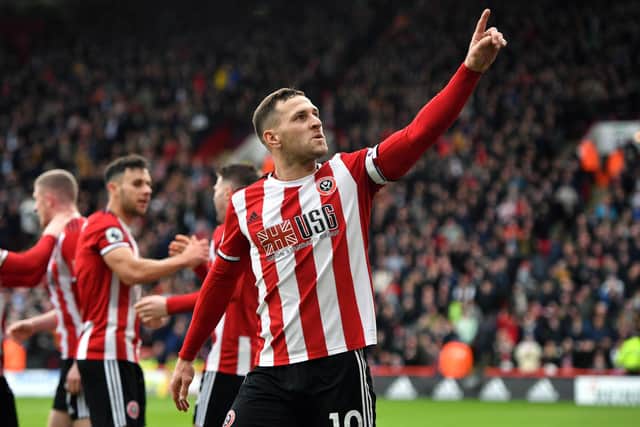 Sheffield United's Billy Sharp celebrates scoring his side's goal during the Premier League match against Norwich City at Bramall Lane, Sheffield: Anthony Devlin/PA Wire.