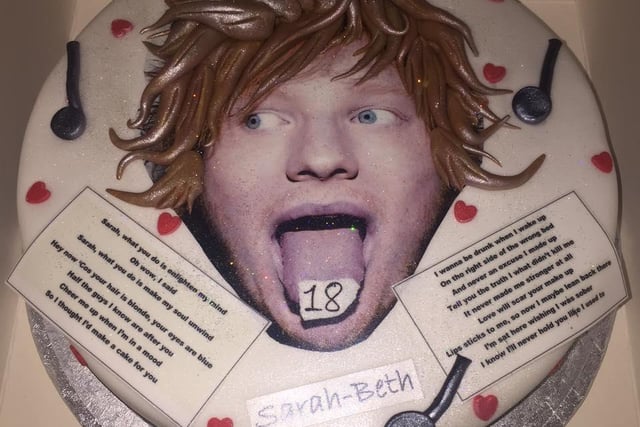 A birthday cake for an Ed Sheeran fan.