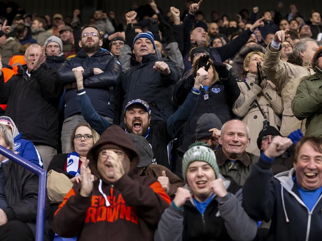Pompey were represented by 1,379 fans for the trip to Prenton Park at the start of February. 6,985 supporters were inside the ground for a 2-0 Blues win.
