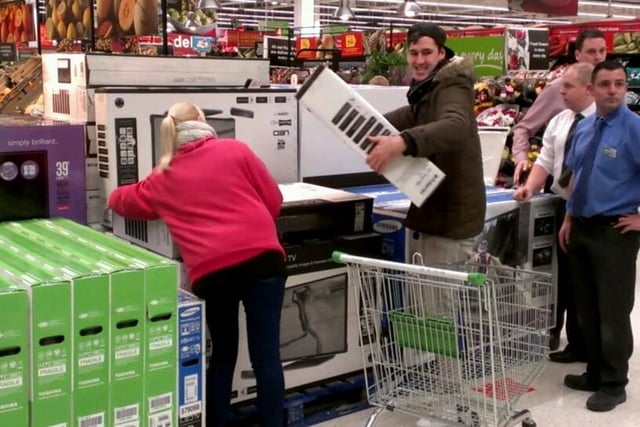 Shoppers in Asda, Hartlepool on Black Friday six years ago.