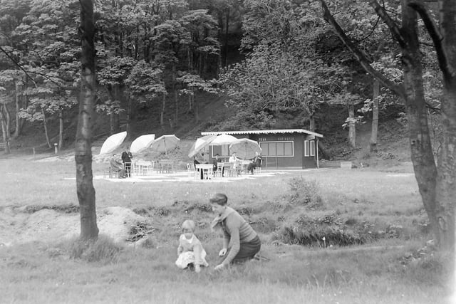 The tea hut pictured through the trees. Does this bring back happy memories? Photo : Hartlepool Museum Service.
