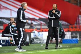 Chris Wilder and Nuno Espirito Santo will lock horns when Sheffield United take on Wolverhampton Wanderers at Bramall Lane on Monday evening. Photo by Peter Powell/Pool via Getty Images.