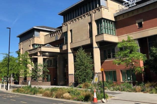 Sheffield Crown Court, pictured, has heard during an on-going trial how a man and a teenage boy have denied murdering 42-year-old Anthony Sumner following an alleged machete and knife attack in Sheffield.