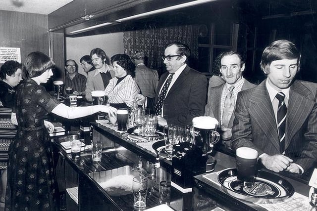 The bar area of the Holbrook & Halfway Working Men's Club in March 1977