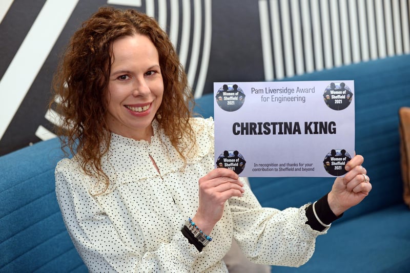 Christina King of Sheffield firm Tribosonics, winner of the Pam Liversidge OBE Award for Engineering