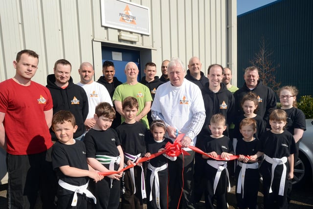 Mansfield's Executive Mayor Tony Egginton, cut the ribbon to officially open the new premises for Instinctive Martial Arts and Fitness Academy back in 2013 with owner Steve Hodgkinson and club members at their new home on the Millenium Business Park in Mansfield