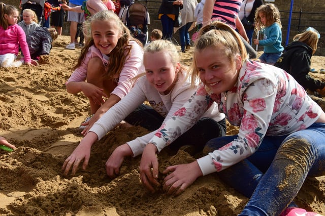 The young, and occasionaly not so young, digging for hidden prizes in the annual Hartlepool Carnival Treasure Dig on the Fish Sands in 2017.