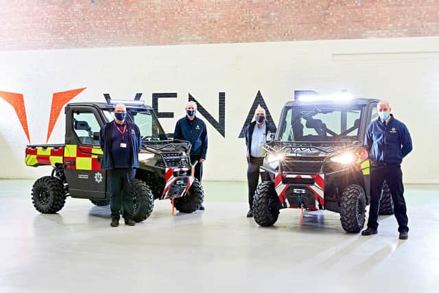 The new off-road Polaris vehicles bought by South Yorkshire Fire & Rescue to help combat wildfires
