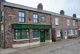The Rovers Return Inn on the Coronation Street set. (Photo by Richard Martin-Roberts/Getty Images)