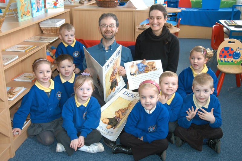 Story teller Pascale Konyn was having a great time with the reception class at Seaview Primary in 2009. Who else do you recognise in the photo?