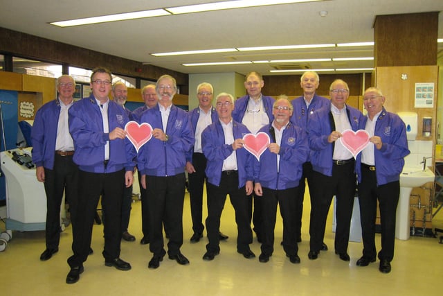 In 2009 Sheffield donors were serenaded by local Barbershop Chorus, Hallmark of Harmony, at Cathedral Court Blood Donor Unit.