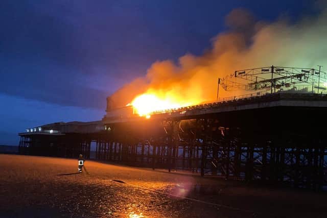 Fire on Blackpool pier - Lancashire Fire and Rescue Service/PA Wire