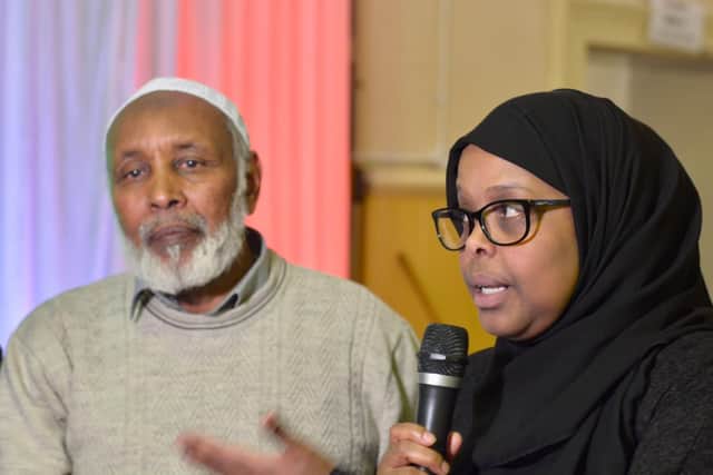 Councillor Safiya Seed of Burngreave at the Iftar Dinner to raise funds for people suffering as a result of the Somaliland fire.