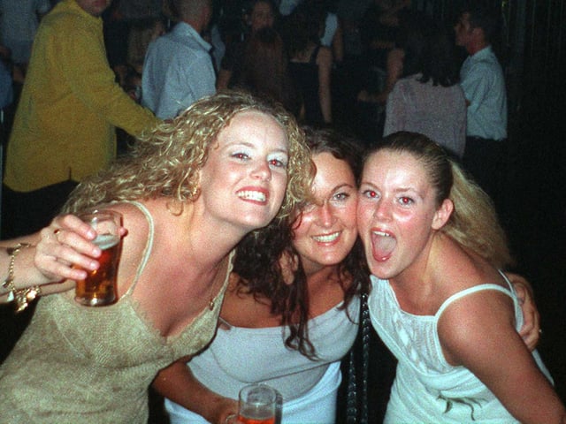 Friends together on the dancefloor in 1998