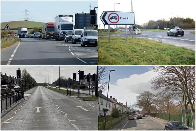 Some of the roads where the most casaulty accidents across Hartlepool have been recorded.