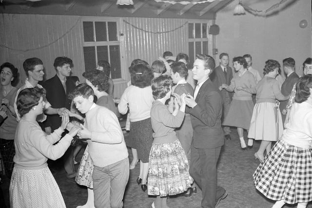 Revellers at an Old Kirk Youth Fellowship Dance held in Pilton in March 1960.