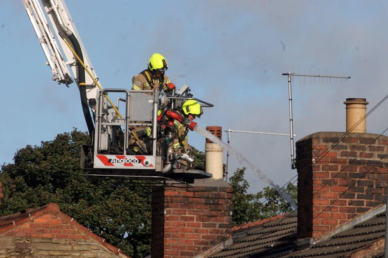 Fire crews used an aerial ladder platform to tackle the blaze