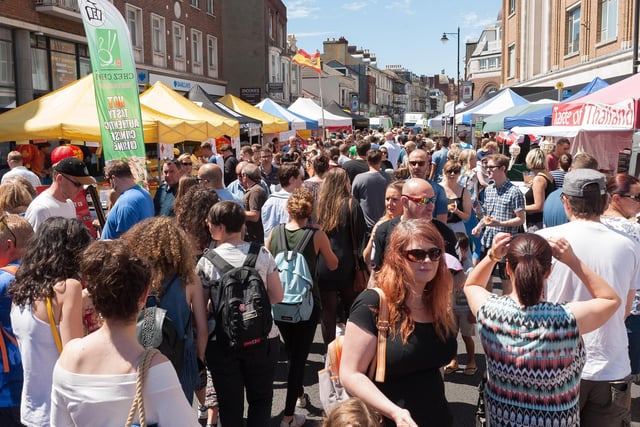 The crowds at the Southsea Food Festival 2016 looking up Osborne Road. Picture: Keith Woodland.