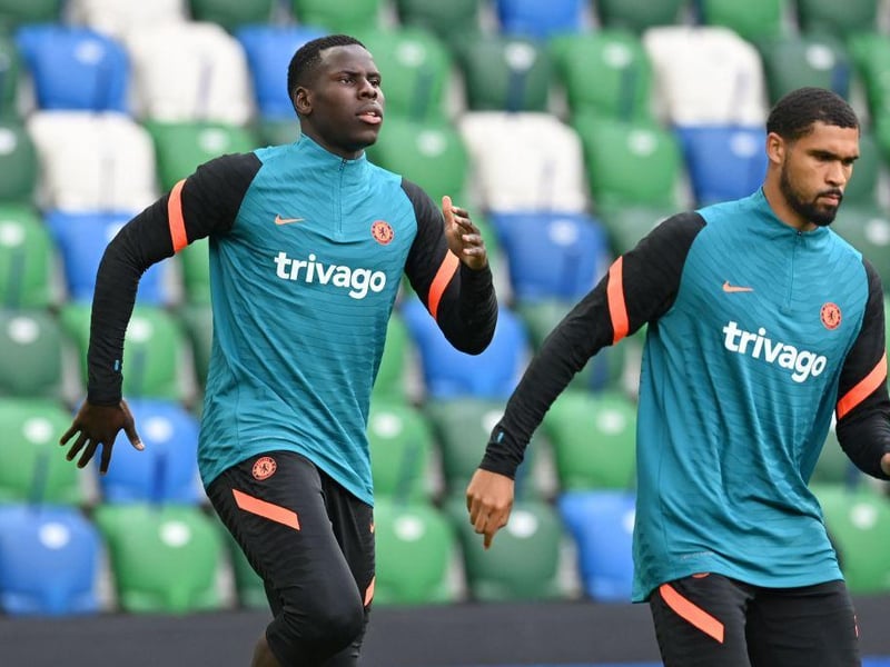 Chelsea look unlikely to entertain any offers less than £25m for their defender Kurt Zouma, amid keen interest from West Ham. The Frenchman is expected to leave Stamford Bridge this summer to pave the way for Sevilla centre-back Jules Kounde. (Express)
(Photo by PAUL ELLIS/AFP via Getty Images)