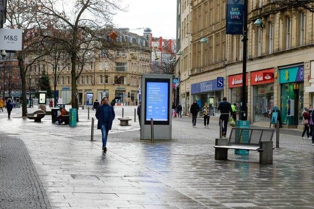 People walking on Sheffield's Fargate