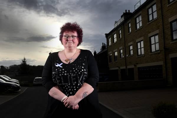 Domestic abuse survivor Claire Throssell , Penistone..24th November 2020..Picture by Simon Hulme 