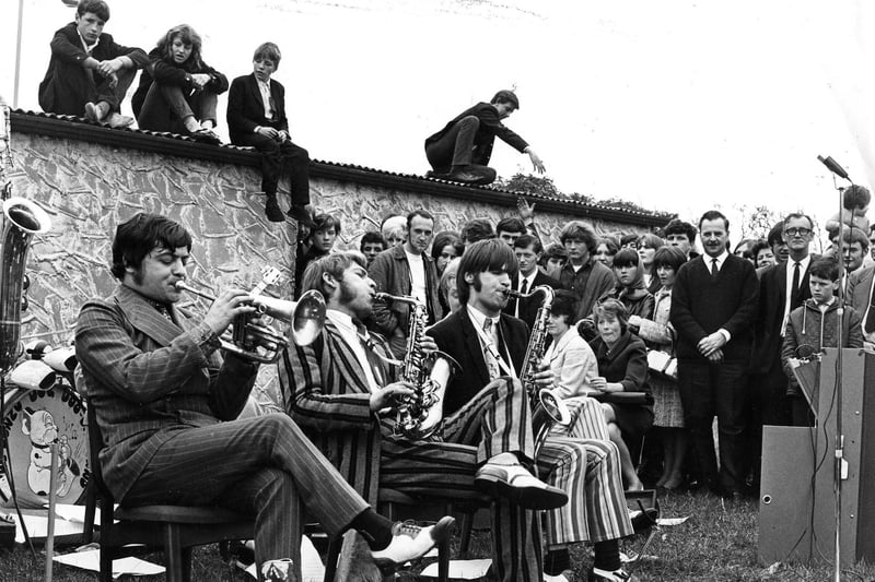 Members of the Bonzo Dog Doo Dah Band - famous for the song Urban Spaceman - near the Pier Pavilion in 1966. Did you see them?