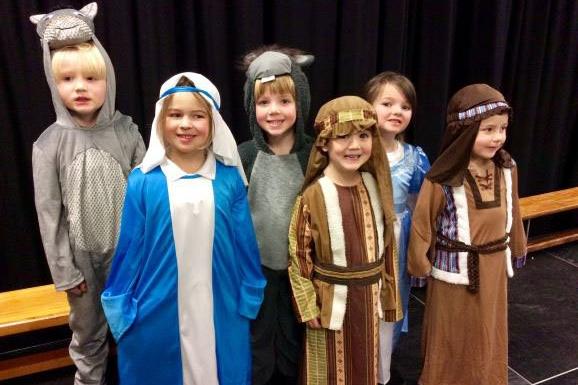 Children taking part in the Nativity play at Totley All Saints Church of England Primary School, Sheffield