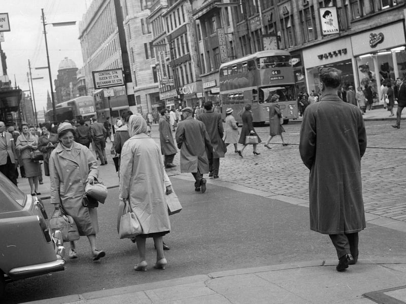 A bustling scene on Argyle Street in the 1960s.