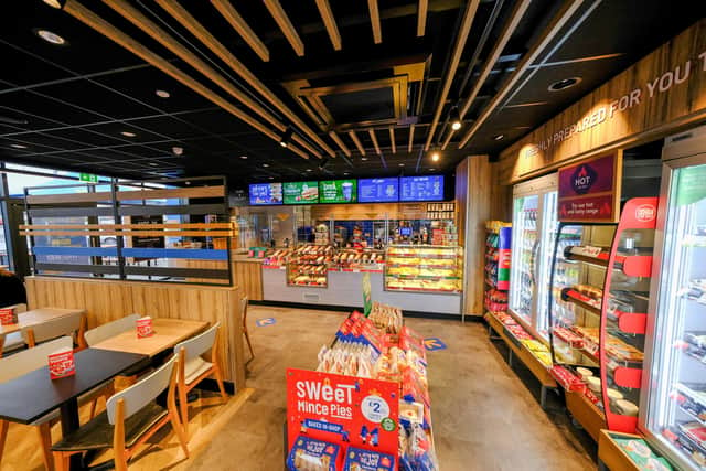A look around the brand new Greggs drive-thru store on the Meadowhall Retail Park in Sheffield which opened on Monday, December 20, 2021 and offers customers the chance to eat in, drive-thru or click & collect all their favorite Greggs snacks.