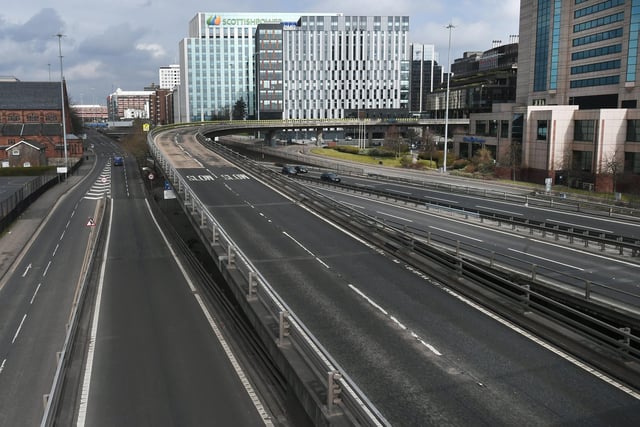 An empty M8 in Glasgow. Picture: John Devlin
