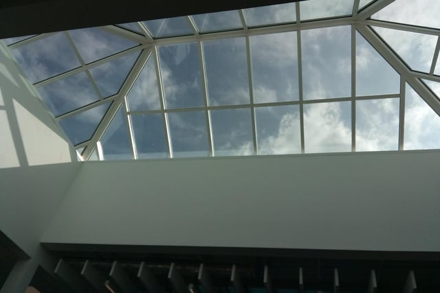 The glass ceiling allows light into the Doncater UTC
