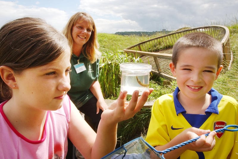 Pond dipping was one of the activities on offer at the centre in 2004 and Zoe Phillips and Jack Oughton joined education assistant Jacqueline Vickerage to have a go.