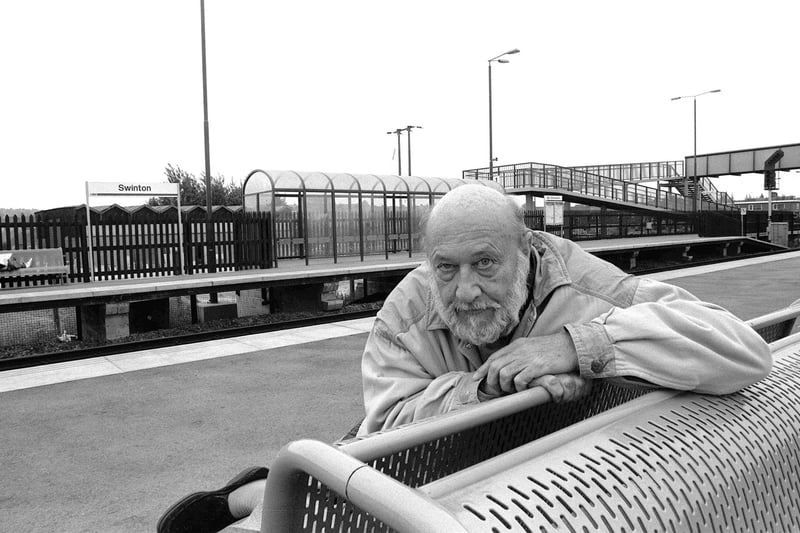 Film star Donald Pleasence, pictured on Swinton station in May 1991, where he once worked as a clerk. Donald, who was born in Worksop, went to Ecclesfield Grammar School. However, his daughter Angela, a well-known actress, was born in the city. Perhaps best known as classic Bond villain Blofeld, his other memorable roles include The Great Escape and the Halloween series.