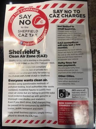 A campaign leaflet by opponents of the Clean Air Zone