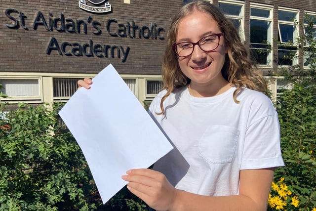 Good news for Emily Adamson from St Anthony's. She surpassed her own expectations with eight 9s and three 8s. She will study physics, chemistry and maths at sixth form.