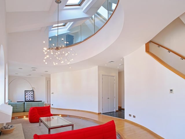 The open-plan sitting room.