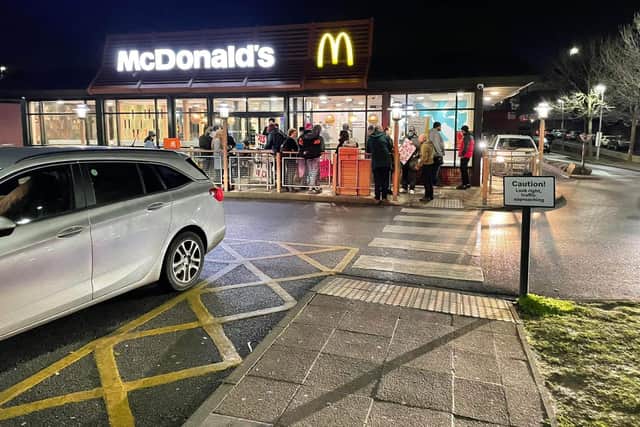 Members of Independent Workers' Union of Great Britain (IWGB) have on Monday night (January 17) gathered outside McDonald's on Queen's Road, calling for the cancellation of the pay cut.