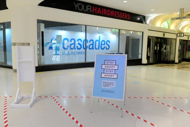 Inside the Cascades Shopping Centre in Portsmouth as it reopens. Picture: Sarah Standing (150620-9836)