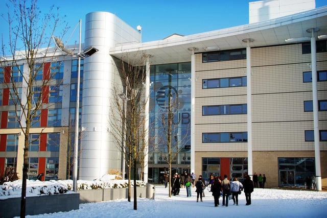 Doncaster College's Waterfront headquarters in the snow in December 2010
