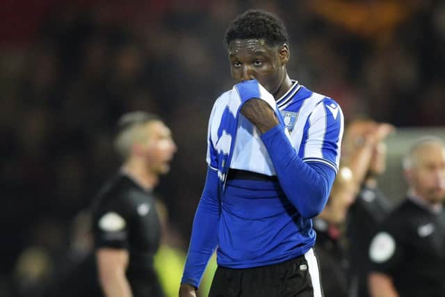 Adam Alimi-Adetoro was red carded for Sheffield Wednesday under-21s this week. Pic: Steve Ellis.