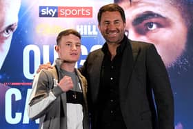 Sheffield's Dalton Smith (L) poses for a photo with his promoter Eddie Hearn (photo by George Wood/Getty Images).